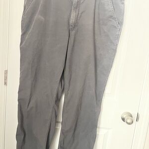 Carhartt Men's Slate Gray Chinos Sz 42x32 Relaxed fit. Unfinished hem. Spot